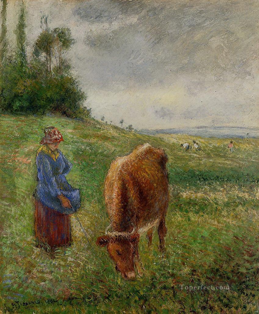 pontoise pastor de vacas 1882 Camille Pissarro Pintura al óleo